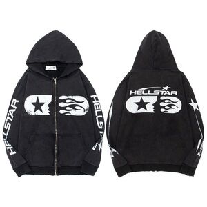 Hellstar Studios Zip Hoodie – Black (Shipping Only)